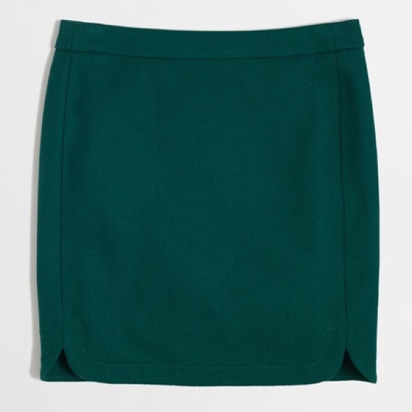 J. Crew Skirts J Crew Hunter Green Wool Shirttail Mini Skirt Poshmark